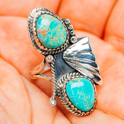 Exclusive Southwestern Style Royston Turquoise Ring Size 7.75 (.925 Sterling Silver)