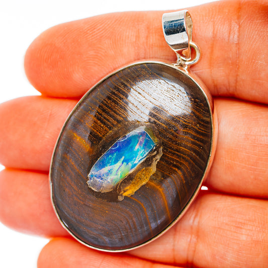Premium Boulder Opal Pendant 2" (.925 Sterling Silver)