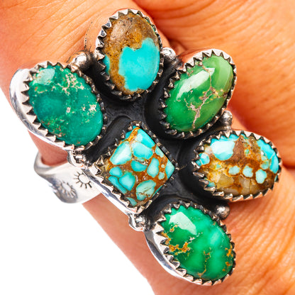 Exclusive Sonoran Gold, Palomino, Number 8 Mine Turquoise Ring Size 9 Adjustable (.925 Sterling Silver)