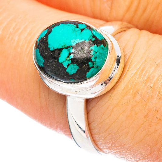 Rare Arizona Spider Web Turquoise Ring Size 7.75 (925 Sterling Silver) R4803