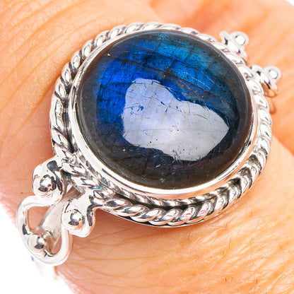 Premium Labradorite Ring Size 7.75 (.925 Sterling Silver)