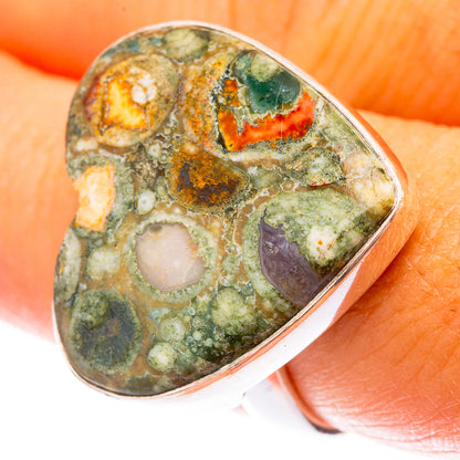Large Rainforest Jasper Ring Size 8 (925 Sterling Silver) R141615