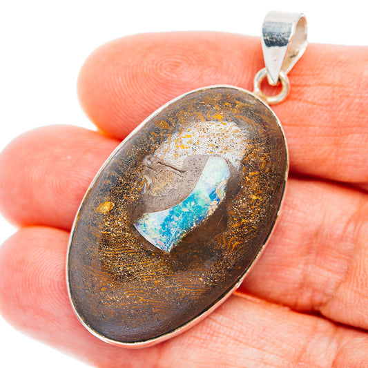 Premium Boulder Opal Pendant 1 7/8" (.925 Sterling Silver)