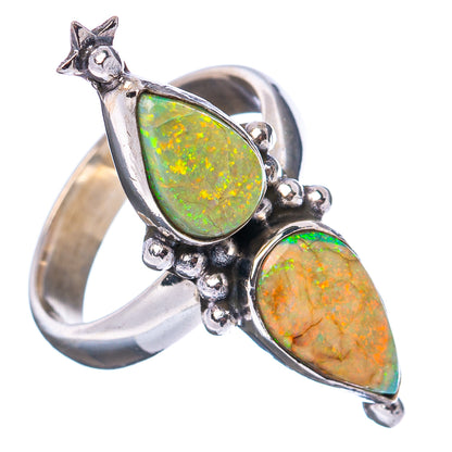 Rare Sterling Opal Ring Size 6 Adjustable (.925 Sterling Silver)