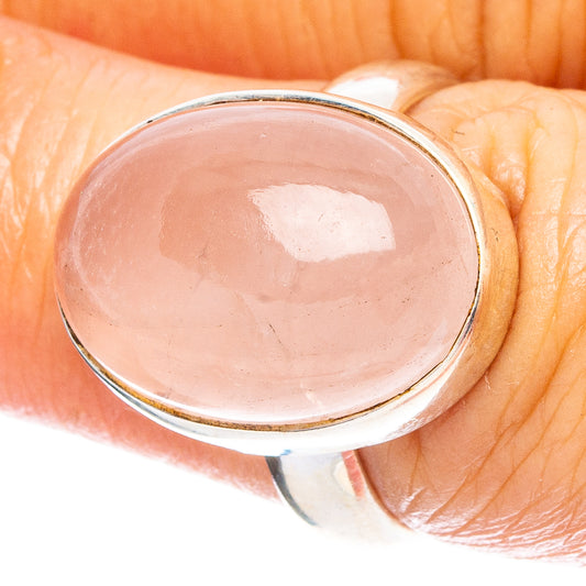 Rose Quartz 925 Sterling Silver Ring Size 7 (925 Sterling Silver) R6225
