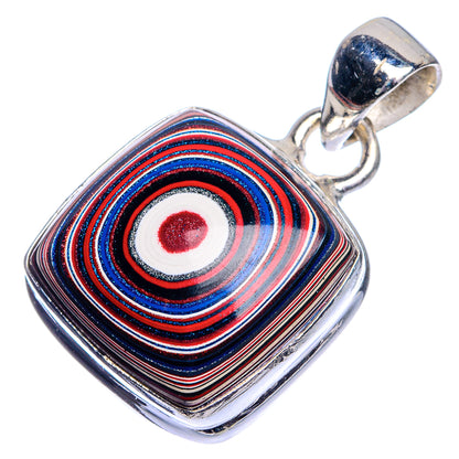 Fordite Pendant 1 1/8' (925 Sterling Silver) P39734