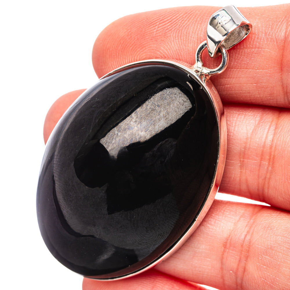 Premium Rainbow Obsidian Pendant 2 1/4" (.925 Sterling Silver)