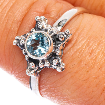 Blue Topaz Dainty Ring Size 8.5 (925 Sterling Silver) R145414