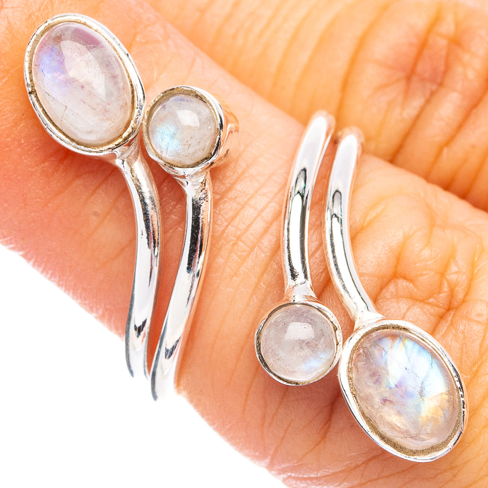 Dainty Rainbow Moonstone Ring Size 6.25 (925 Sterling Silver) R8694