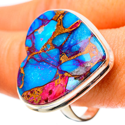 Large Kingman Pink Dahlia Turquoise Ring Size 11 (925 Sterling Silver) RING138642