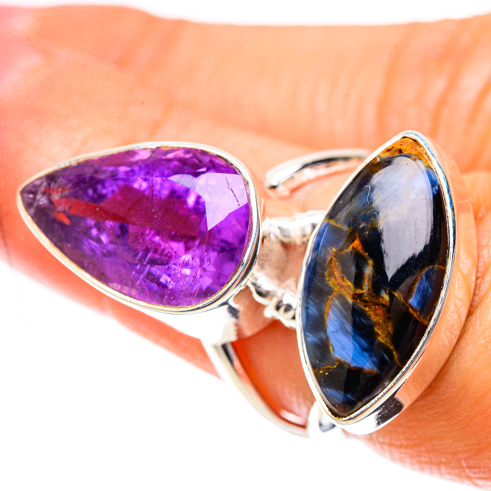 Large Pietersite, Amethyst Ring Size 6.25 (925 Sterling Silver) RING137924