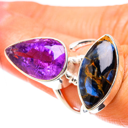 Large Pietersite, Amethyst Ring Size 6.25 (925 Sterling Silver) RING137924