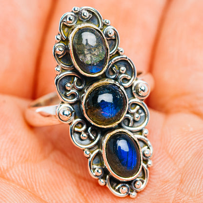 Labradorite Boho Ring Size 6.5 (.925 Sterling Silver)