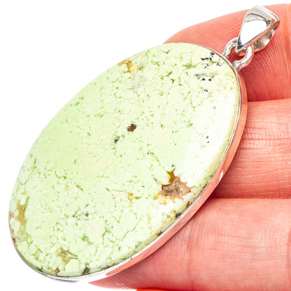 Lemon Chrysoprase Pendant 2 1/8" (925 Sterling Silver) P43126