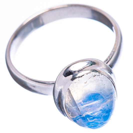 Rainbow Moonstone Ring Size 7.75 (925 Sterling Silver) R3783