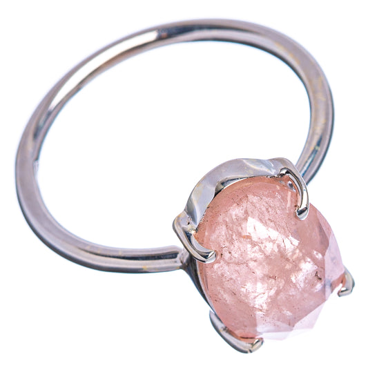 Faceted morganite sterling silver ring with pink heart-shaped bezel setting