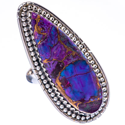 Purple Copper Composite Turquoise Large Ring Size 7.75 (925 Sterling Silver) R1764