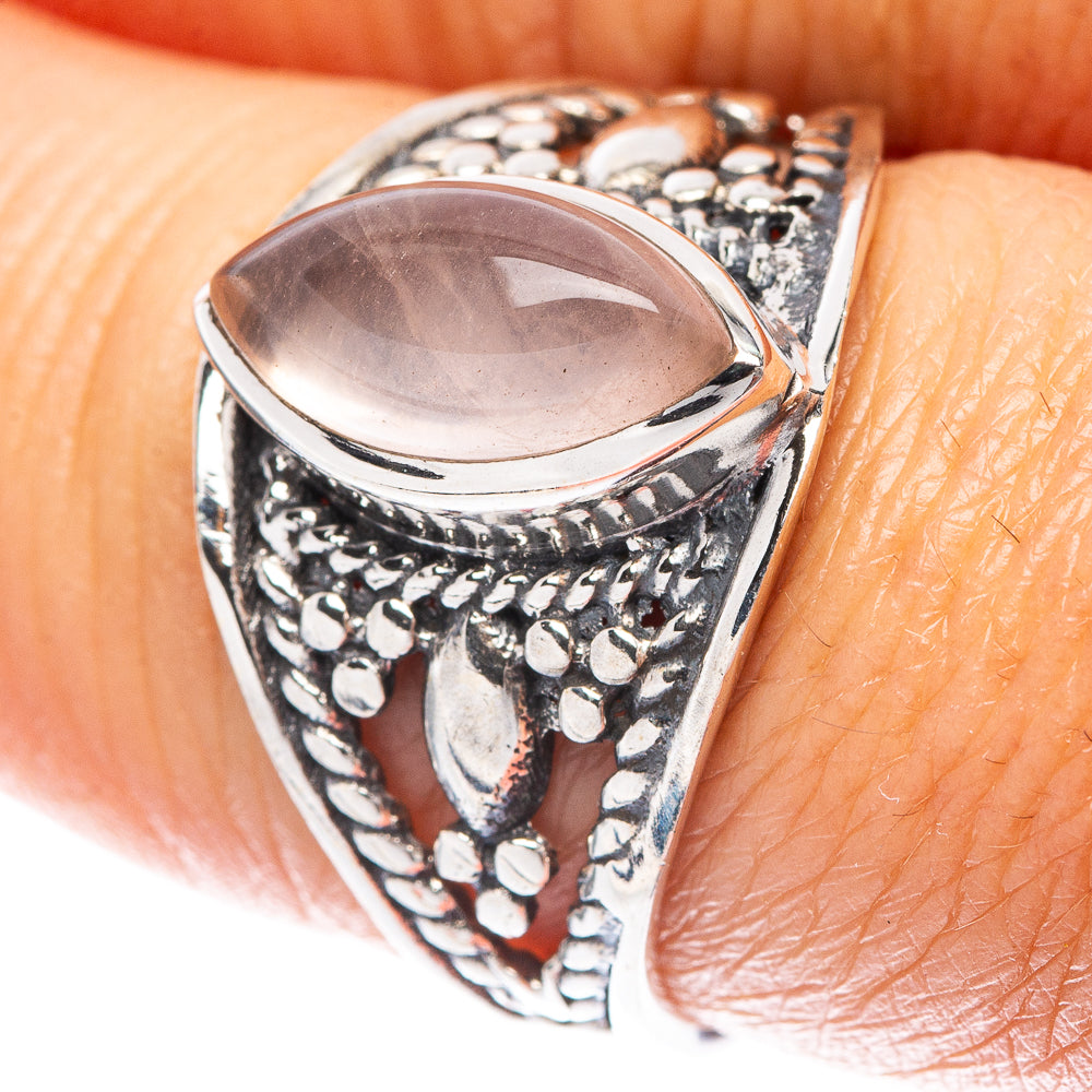 Rose Quartz Dainty Ring Size 7.75 (925 Sterling Silver) R5948