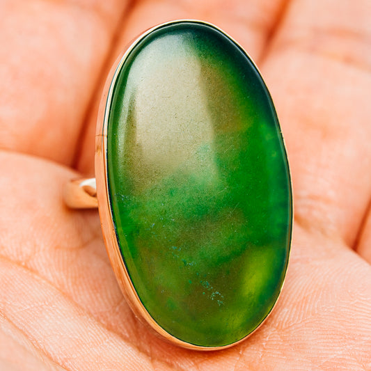 Nephrite Jade Ring Size 9 (German Silver)