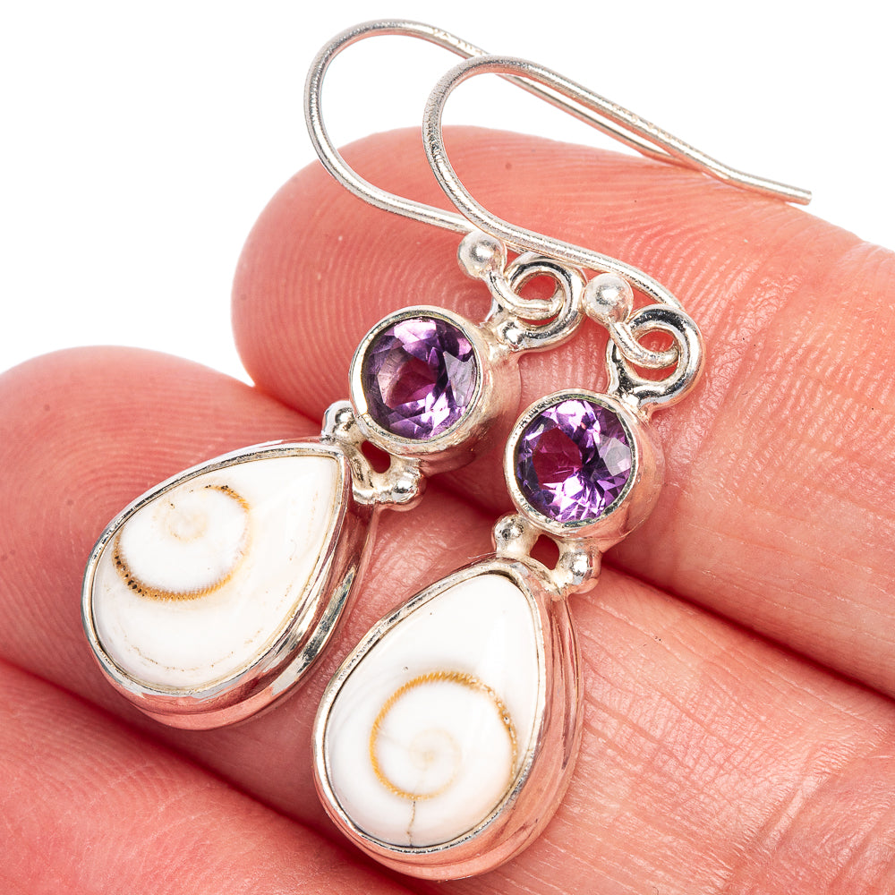 Shiva Eye, Amethyst Earrings 1 3/8" (925 Sterling Silver) E433520