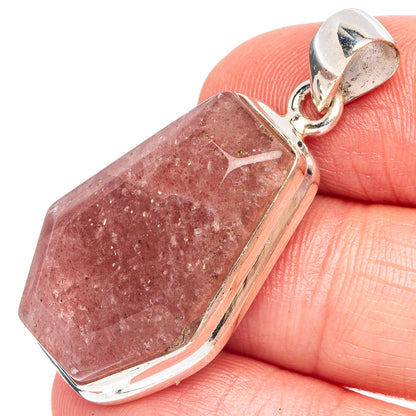 Strawberry Quartz Pendant 1 1/2" (925 Sterling Silver) P43445
