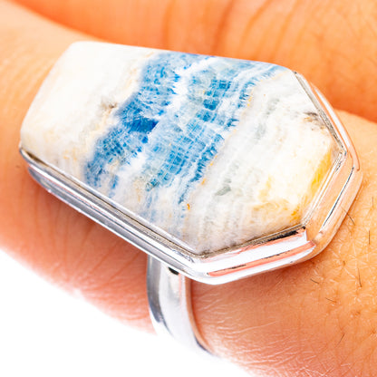 Blue Scheelite Ring Size 7.5 (925 Sterling Silver) R142766