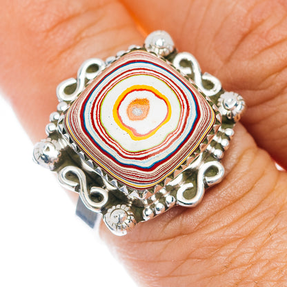 Exclusive Red Dahlia Mohave Turquoise Ring Size 8 (.925 Sterling Silver)