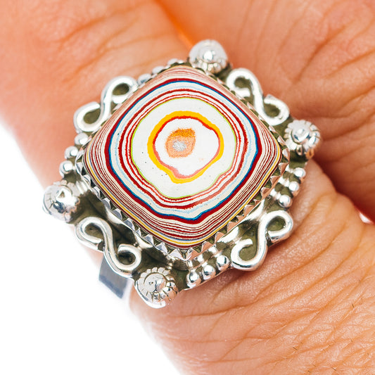 Exclusive Red Dahlia Mohave Turquoise Ring Size 8 (.925 Sterling Silver)