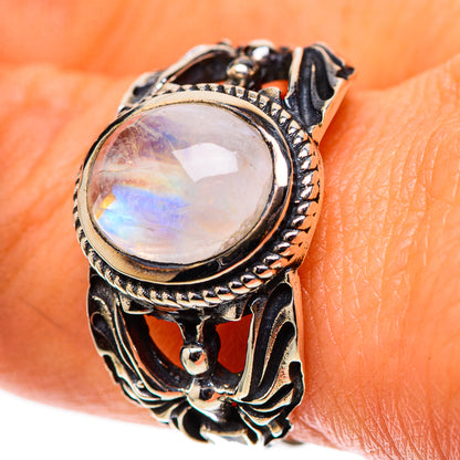 Rainbow Moonstone Ring Size 10 (925 Sterling Silver) RING138366