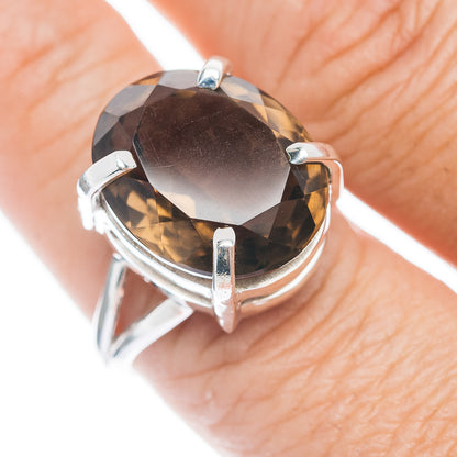 Premium Smoky Quartz Ring Size 9.5 (.925 Sterling Silver)