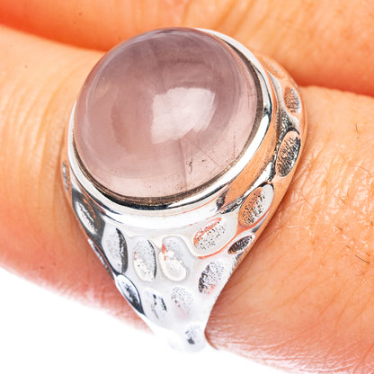 Rose Quartz Ring Size 8.25 (925 Sterling Silver) R2854