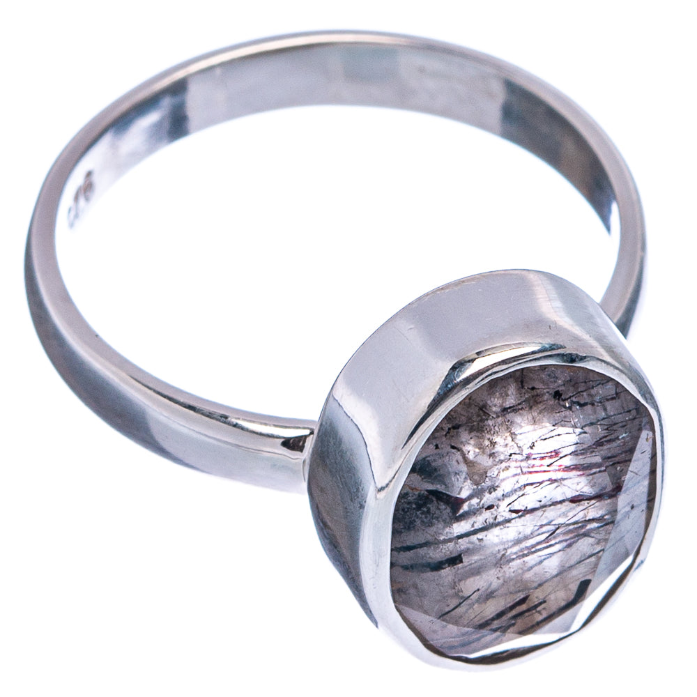 Tourmalinated Quartz Ring Size 6 (.925 Sterling Silver)