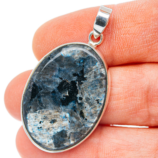 Premium Larvikite Pendant 1 3/4" (.925 Sterling Silver) Carat