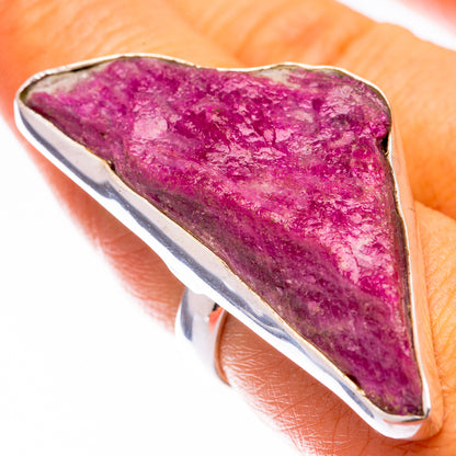 Large Rough Ruby Zoisite Ring Size 7.25 (925 Sterling Silver) R140793