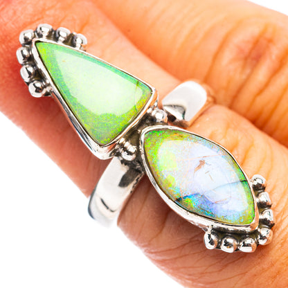 Rare Sterling Opal Ring Size 6 Adjustable (.925 Sterling Silver)