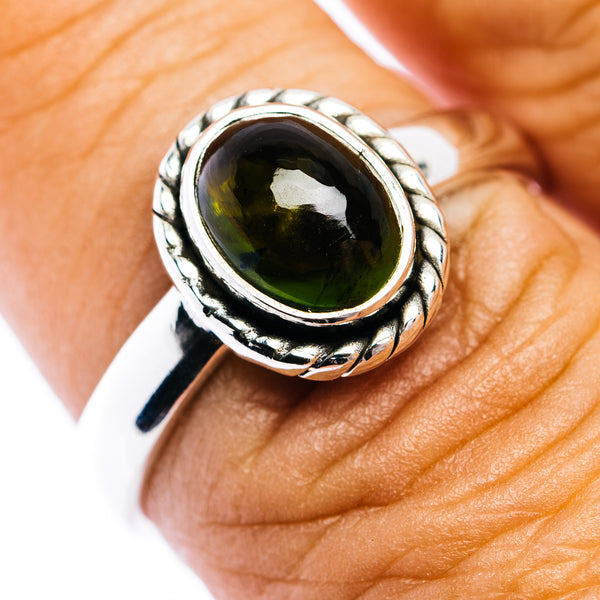 Premium Green Tourmaline Ring Size 8.75 (.925 Sterling Silver)