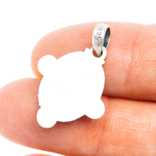 Sterling silver jack pendant back with 925 stamp and round bail