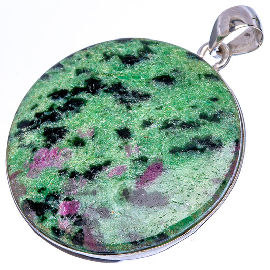 Ruby Zoisite Pendant 1 3/4" (925 Sterling Silver) P43046