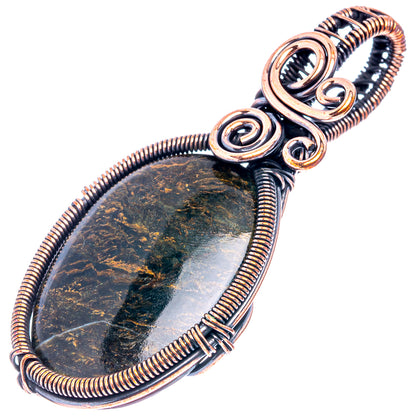 Pietersite Wire Wrap Pendant 2 1/4" (Oxidized Copper)