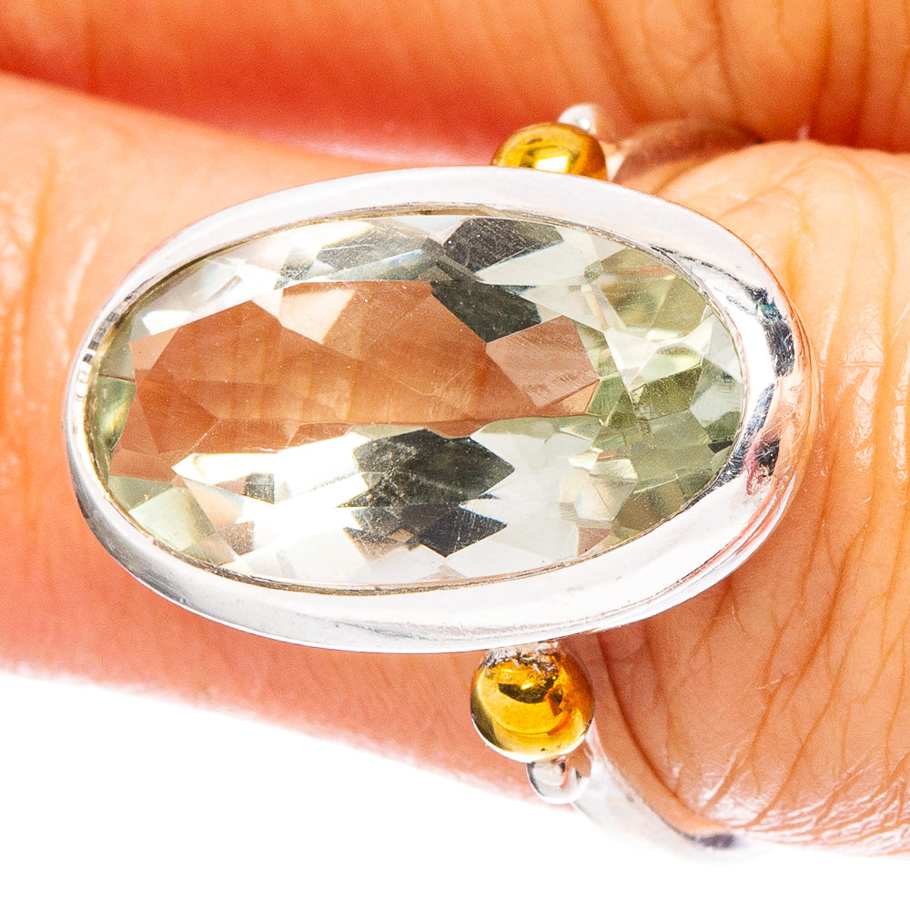 Green Amethyst 925 Sterling Silver Ring Size 7 (925 Sterling Silver) R6243