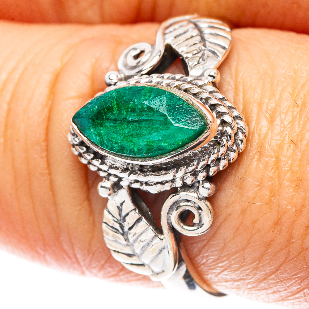 Green Sillimanite Leaf 925 Sterling Silver Ring Size 7.75 (925 Sterling Silver) R5347