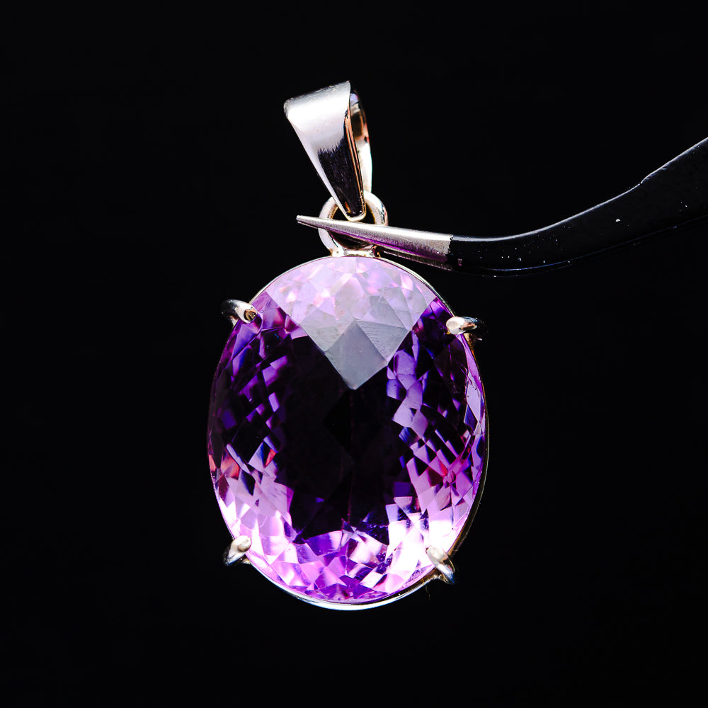 28.11ct Faceted Brazilian Amethyst Pendant 1 1/2" (.925 Sterling Silver)