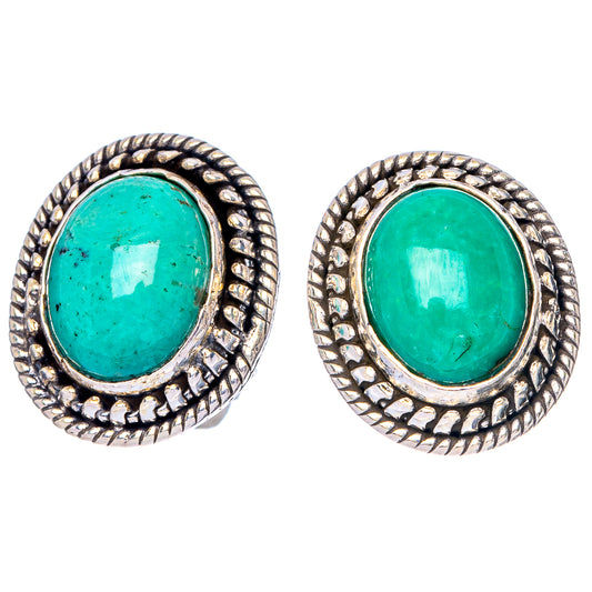 Tibetan Turquoise Earrings 5/8" (925 Sterling Silver) E1557