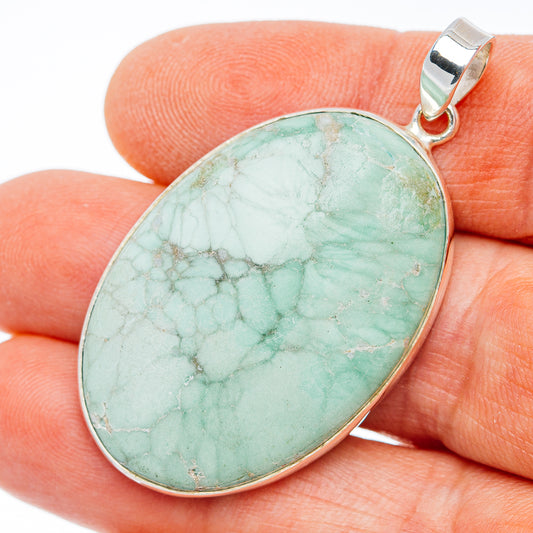 Premium Variscite Pendant 2" (.925 Sterling Silver)