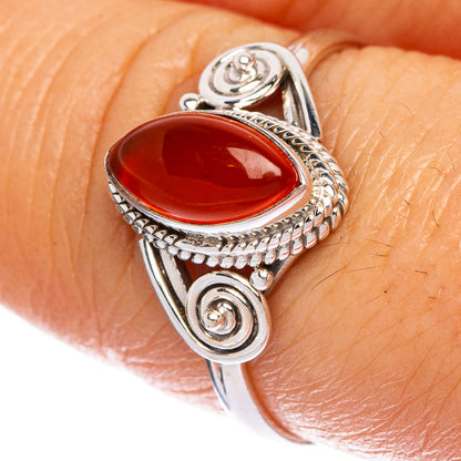 Carnelian Dainty Ring Size 8 (925 Sterling Silver) R1086