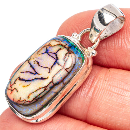 Rare Sterling Opal Pendants 1 3/8" (925 Sterling Silver) P43279