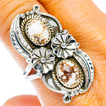 Exclusive Southwestern Style White Horse Jasper Ring Size 8.75 (.925 Sterling Silver)