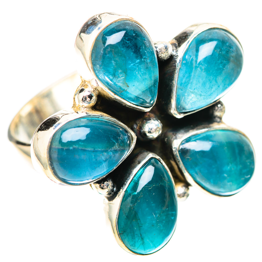 Five turquoise-blue teardrop moonstones on 925 sterling silver band with claw settings