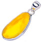 Amber Pendant 1 3/8" (925 Sterling Silver) P42406
