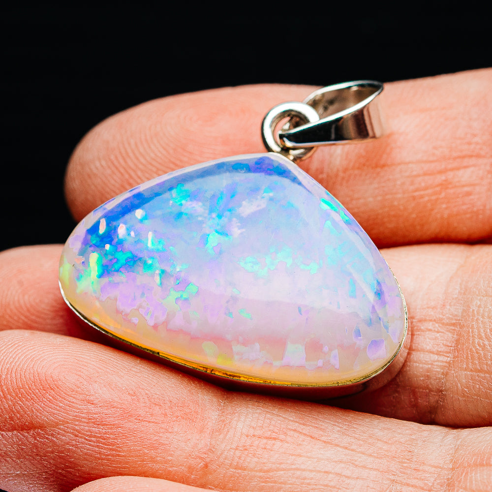 21.5ct Ethiopian Water Opal Pendant 1 1/4" (.925 Sterling Silver)